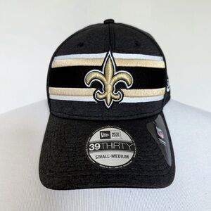 New Era New Orleans Saints 39Thirty Hat Small Medium Black Gold NFL Fan Gift